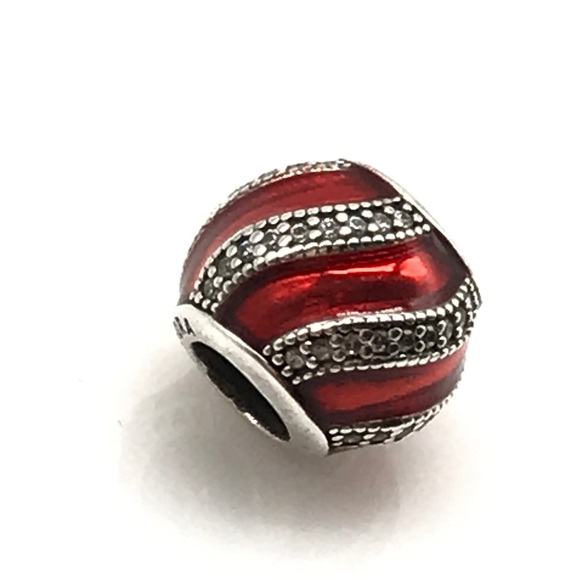 Pandora Red Enamel CZ Adornment Charm - Picture 2 of 6